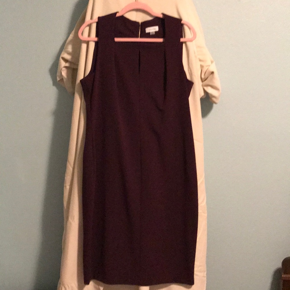 Plum Calvin Klein dress.